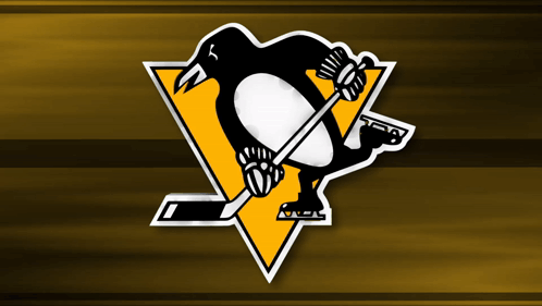 A Penguin Holding A Hockey Stick In A Triangle GIF