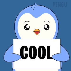 A Penguin Holds A Sign That Says Cool GIF