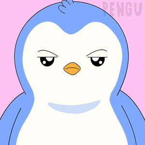 A Penguin Is Covering Its Mouth With Its Hand And The Word Pengu Is On The Bottom Right GIF