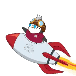 A Penguin Is Flying On A Rocket Wearing A Helmet And Goggles Sticker