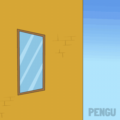 A Penguin Is Flying Through The Air With A Bag On Its Back GIF