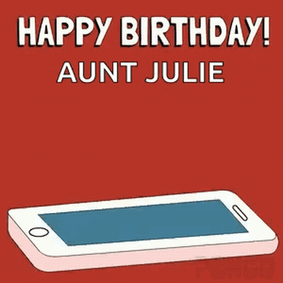 A Penguin Is Holding A Birthday Cake In Front Of A Cell Phone .. GIF