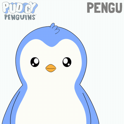 A Penguin Is Holding A Bottle Of Water With The Word Pengu On The Bottom GIF