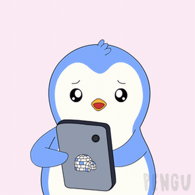 A Penguin Is Holding A Cell Phone With Messages On It And Says Please Reply GIF