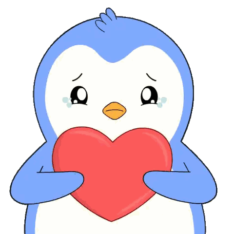 A Penguin Is Holding A Heart In Its Hands And Crying Sticker
