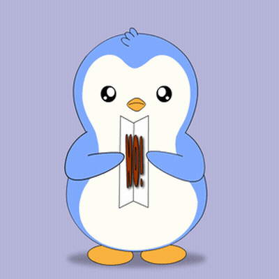 A Penguin Is Holding A Sign That Says " No " GIF