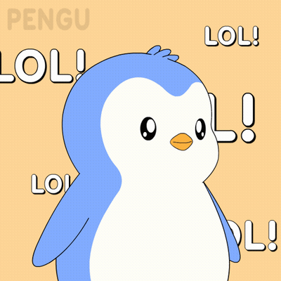A Penguin Is Pointing At The Word Lol GIF