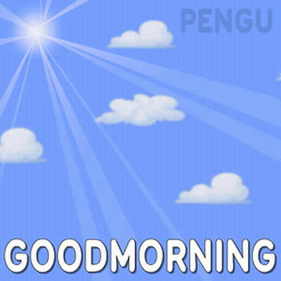 A Penguin Is Sitting In A Coffee Cup With The Words Good Morning Written Below It GIF