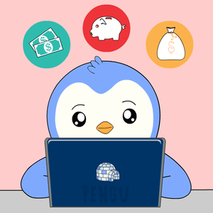 A Penguin Is Sitting In Front Of A Laptop With A Sticker That Says Penguin GIF