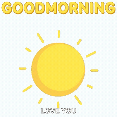 A Penguin Is Sitting On Top Of A Yellow Sun With The Words `` Good Morning Love You '' Written Below It . GIF