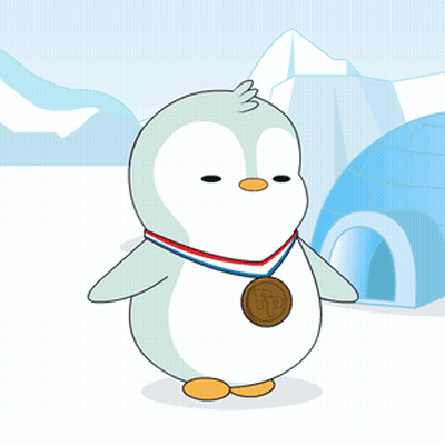 A Penguin Is Surrounded By Ice And A Light Coming Out Of Its Chest GIF