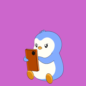 A Penguin Is Surrounded By Speech Bubbles With The Word No On Them GIF