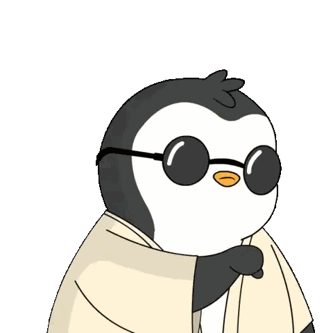 A Penguin Is Wearing Sunglasses And A Towel Around Its Neck Sticker