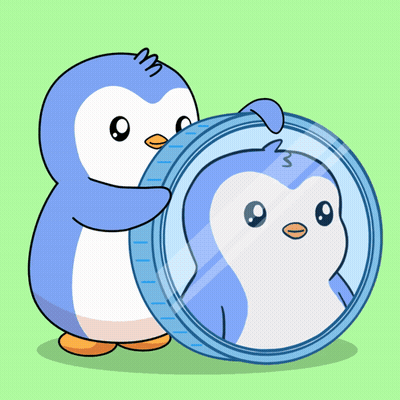 A Penguin Looking At Itself In A Mirror With The Number 3 On It GIF