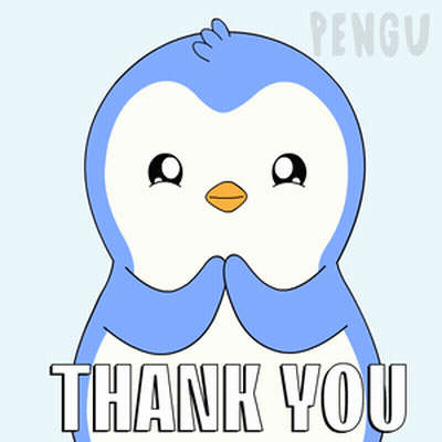 A Penguin Says Thank You In Front Of A White Background GIF