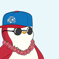 A Penguin Wearing A Blue Hat And Sunglasses Is Holding A Stack Of Money GIF