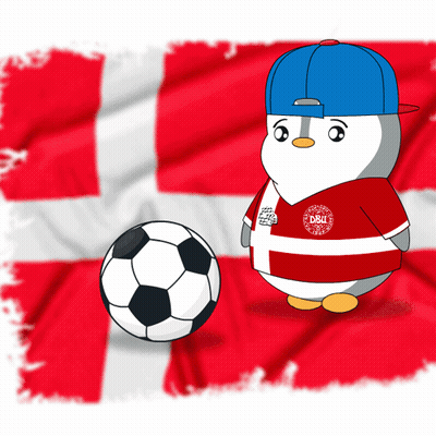 A Penguin Wearing A Dbu Jersey Stands In Front Of A Soccer Ball GIF