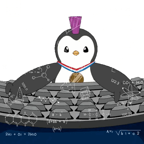 A Penguin Wearing A Gold Medal Is Sitting On A Keyboard Sticker