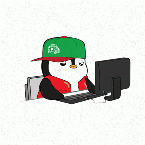 A Penguin Wearing A Green Hat Says It 'S Friday !!! GIF