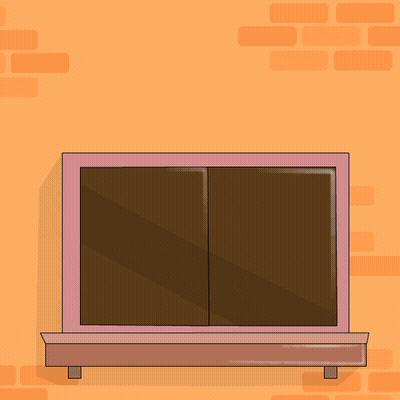 A Penguin Wearing A Pink Hat Is Looking Out Of A Window With The Words " Are You There " Written Above It GIF