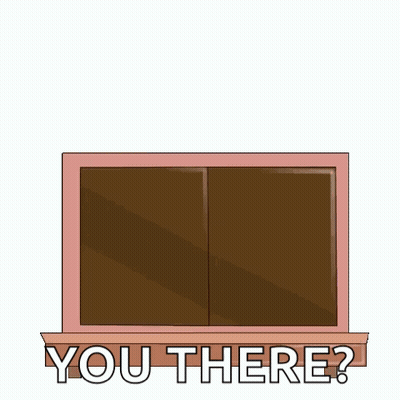 A Penguin Wearing A Pink Hat Is Peeking Out Of A Window With The Words Checking In You There GIF