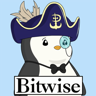 A Penguin Wearing A Pirate Hat And A Bow Tie Is Holding A Sign That Says " Bitwise " GIF