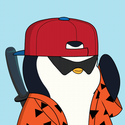 A Penguin Wearing A Red Hat And Sunglasses Holds A Bat GIF