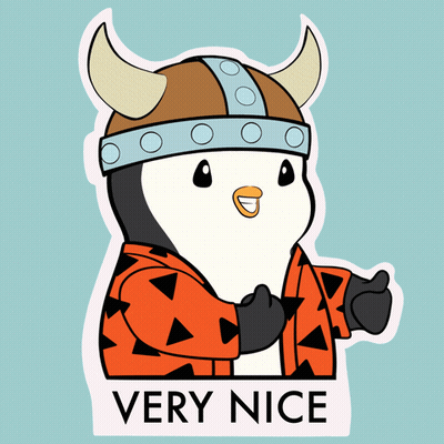 A Penguin Wearing A Viking Helmet Is Giving A Thumbs Up And Says Very Nice GIF