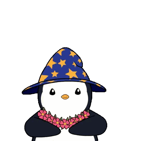 A Penguin Wearing A Wizard Hat With The Words Welcome Written Above It Sticker