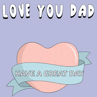 A Penguin Wearing An Orange Hat Is Holding A Heart With The Words Love You Dad Have A Great Day Written On It GIF