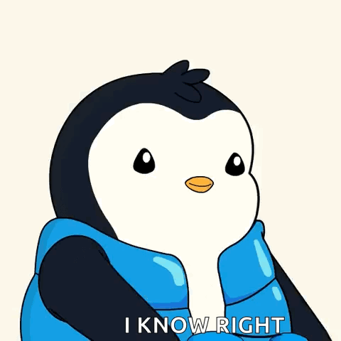 A Penguin Wearing Blue Sunglasses And A Blue Jacket Says I Know Right GIF
