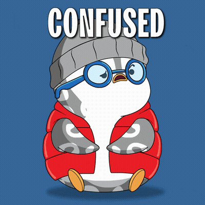 A Penguin Wearing Glasses And A Hat With The Word Confused Below It GIF