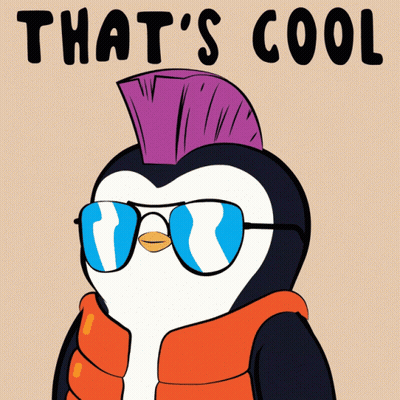 A Penguin Wearing Sunglasses And A Mohawk Has The Words That 'S Cool Above It GIF