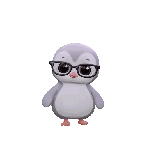 A Penguin With Glasses And The Words It 'S Tuesday Behind It Sticker