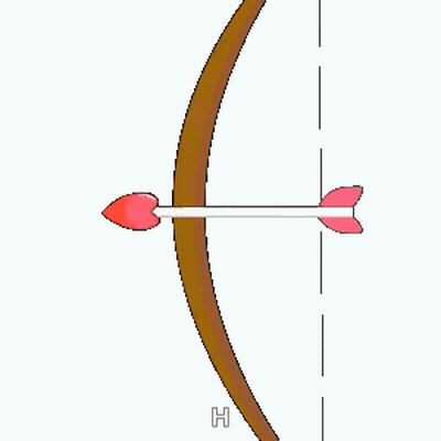 A Penguin With Heart Shaped Eyes And Three Arrows In Its Back GIF