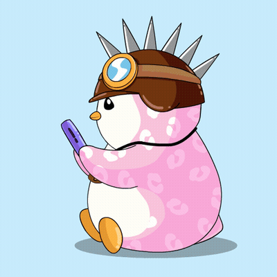 A Penguin With Hearts In Its Eyes Is Holding A Cell Phone And A Heart With The Letter P On It GIF