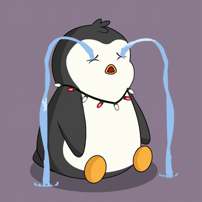A Penguin With Tears Running Down Its Face GIF