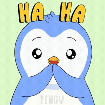 A Penguin With The Words Ha Ha Written On It GIF