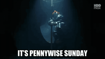 A Pennywise Clown With The Words It 'S Pennywise Sunday Below Him GIF