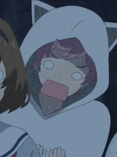 A Person Covering Their Face With Their Hands And The Words " Going To Protect Me " GIF