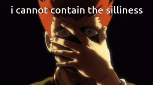 A Person Covering Their Mouth With Their Hand With The Words I Cannot Contain The Silliness Written Above Them GIF