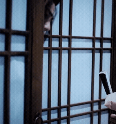 A Person Holding A Cell Phone Behind Bars GIF