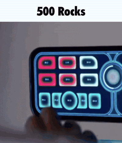 A Person Holding A Cell Phone With The Words 500 Rocks On The Bottom GIF