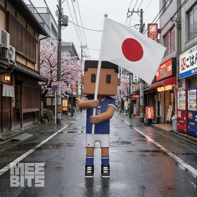 A Person Holding A Flag In A Street With A Sign That Says Life Bites GIF