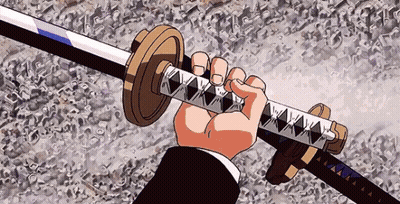 A Person Holding A Sword In Their Right Hand GIF