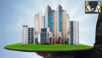 A Person Holding A Tray With Buildings On It And A Continental Capital Logo In The Corner GIF