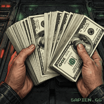 A Person Holding Stacks Of 100 Dollar Bills In Their Hands GIF