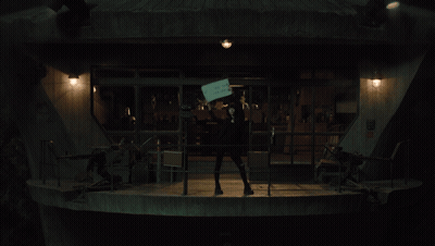 A Person Holding Up A Sign That Says " Let 'S See Your Moves Levi " GIF