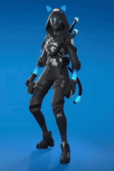 A Person In A Black Outfit Is Holding A Glowing Stick GIF