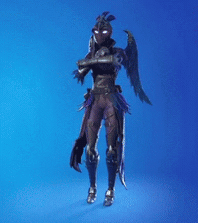A Person In A Costume With Wings Is Dancing On A Blue Background . GIF